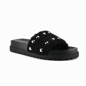 Nine West Freely Studded Flat Slippers Zwart Nederland | BAX-051682